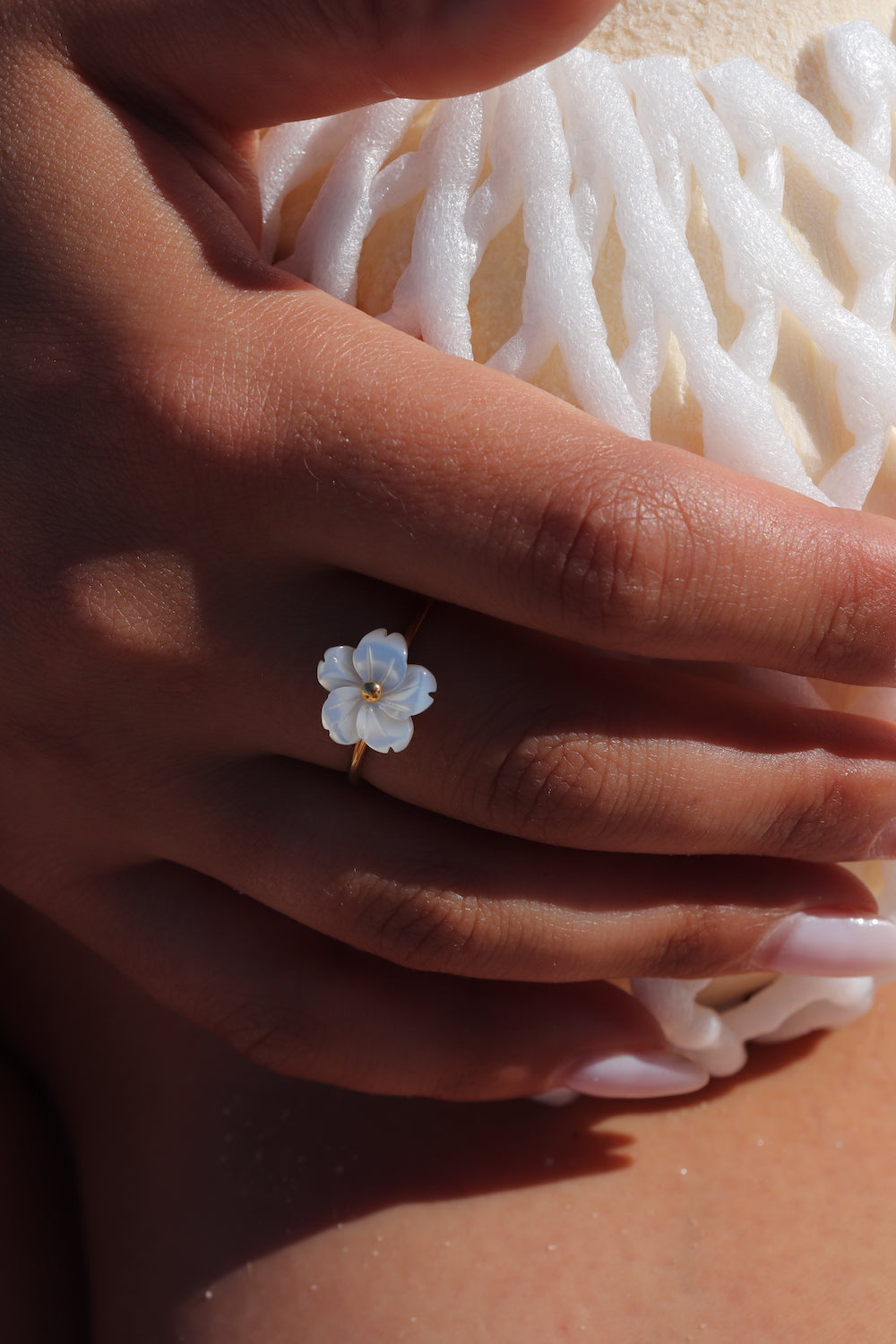 Flower Shell Ring | Adjustable