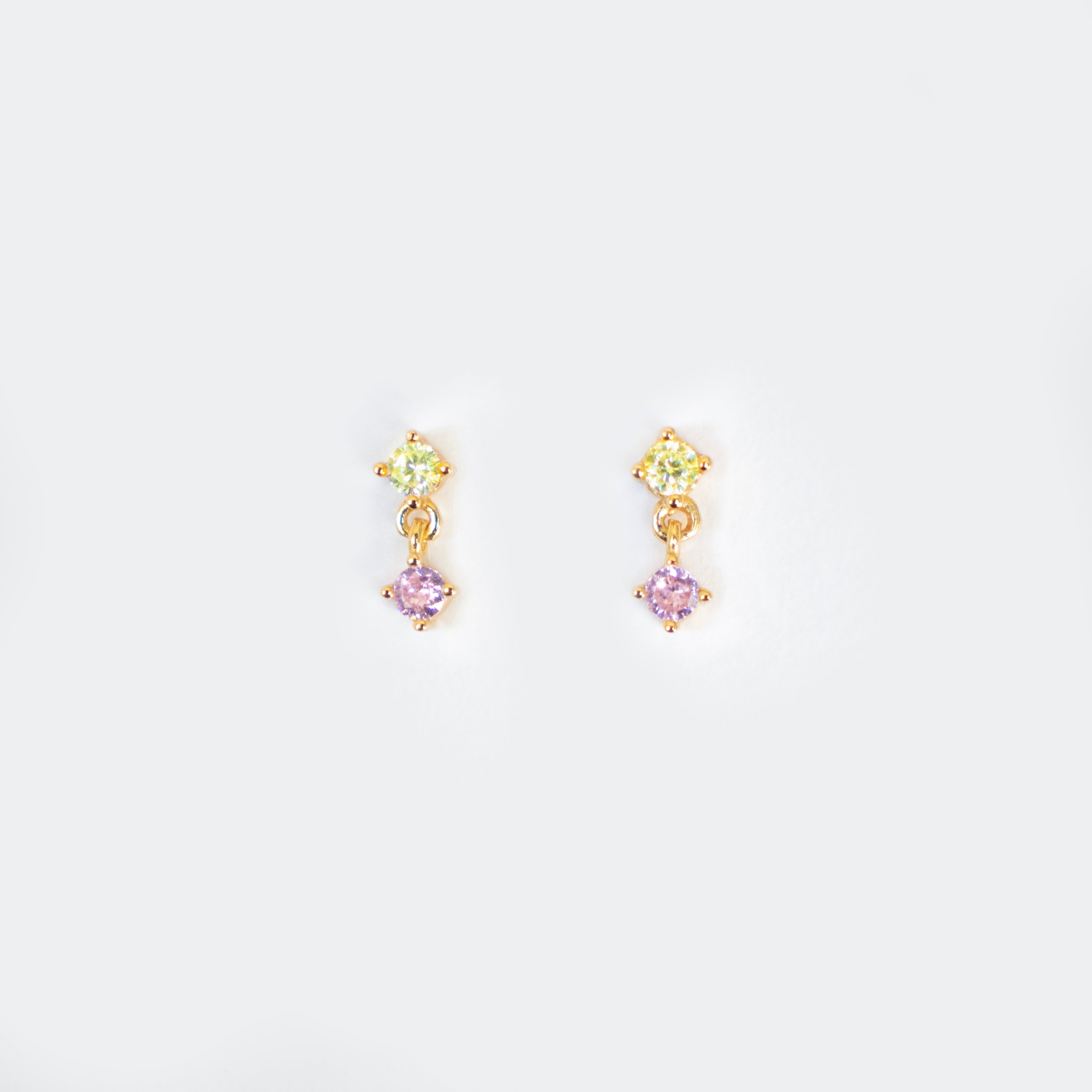 Dew Droplets | Baby Yellow &amp; Pink Studs